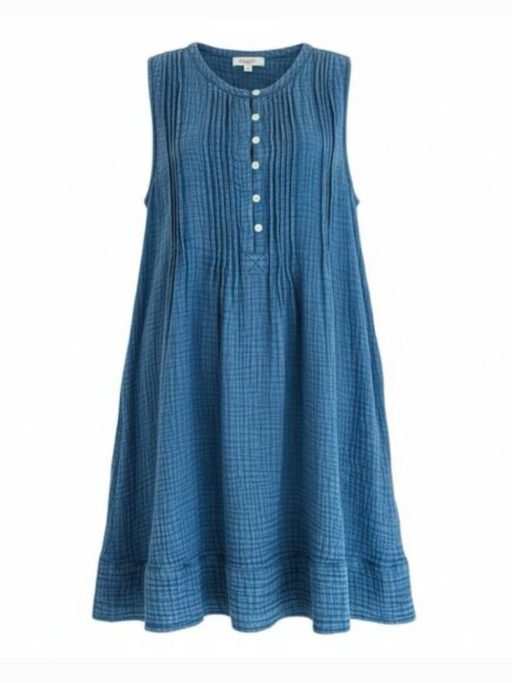 Faherty Cotton Gauze Isha Dress Indigo - Picture 2 of 9